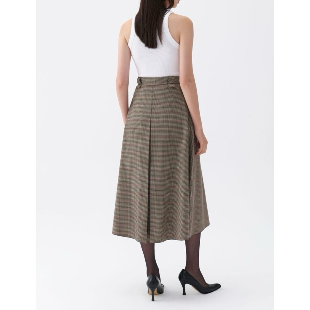Nocturne | plaid pattern midi skirt - Picture 3 of 13
